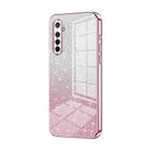 For OPPO K5 / Realme XT/XT 730G Gradient Glitter Powder Electroplated Phone Case(Pink) - 1
