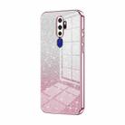 For OPPO A11x / A9 2020 Gradient Glitter Powder Electroplated Phone Case(Pink) - 1