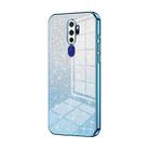 For OPPO A11x / A9 2020 Gradient Glitter Powder Electroplated Phone Case(Blue) - 1