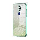 For OPPO A11x / A9 2020 Gradient Glitter Powder Electroplated Phone Case(Green) - 1