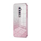 For OPPO Reno2 Gradient Glitter Powder Electroplated Phone Case(Pink) - 1