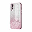 For OPPO Reno3 4G / F15 / A91 Gradient Glitter Powder Electroplated Phone Case(Pink) - 1