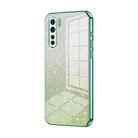 For OPPO Reno3 4G / F15 / A91 Gradient Glitter Powder Electroplated Phone Case(Green) - 1