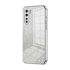 For OPPO Reno3 4G / F15 / A91 Gradient Glitter Powder Electroplated Phone Case(Silver) - 1