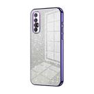 For OPPO Reno3 Pro Gradient Glitter Powder Electroplated Phone Case(Purple) - 1