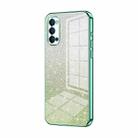 For OPPO Reno4 Gradient Glitter Powder Electroplated Phone Case(Green) - 1