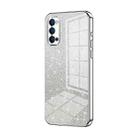 For OPPO Reno4 Gradient Glitter Powder Electroplated Phone Case(Silver) - 1