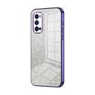 For OPPO Reno4 Pro Gradient Glitter Powder Electroplated Phone Case(Purple) - 1