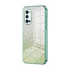 For OPPO Reno4 Pro Gradient Glitter Powder Electroplated Phone Case(Green) - 1