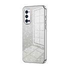 For OPPO Reno4 Pro Gradient Glitter Powder Electroplated Phone Case(Silver) - 1