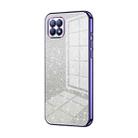 For OPPO Reno4 SE Gradient Glitter Powder Electroplated Phone Case(Purple) - 1