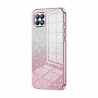 For OPPO Reno4 SE Gradient Glitter Powder Electroplated Phone Case(Pink) - 1