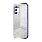 For OPPO Reno5 Pro Gradient Glitter Powder Electroplated Phone Case(Purple) - 1