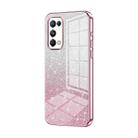 For OPPO Reno5 Pro Gradient Glitter Powder Electroplated Phone Case(Pink) - 1