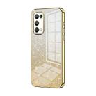 For OPPO Reno5 Pro Gradient Glitter Powder Electroplated Phone Case(Gold) - 1