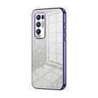 For OPPO Reno5 Pro+ Gradient Glitter Powder Electroplated Phone Case(Purple) - 1