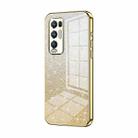 For OPPO Reno5 Pro+ Gradient Glitter Powder Electroplated Phone Case(Gold) - 1