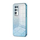 For OPPO Reno5 Pro+ Gradient Glitter Powder Electroplated Phone Case(Blue) - 1