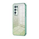 For OPPO Reno5 Pro+ Gradient Glitter Powder Electroplated Phone Case(Green) - 1