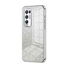 For OPPO Reno5 Pro+ Gradient Glitter Powder Electroplated Phone Case(Silver) - 1