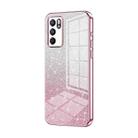 For OPPO Reno6 Indian / Malay Gradient Glitter Powder Electroplated Phone Case(Pink) - 1