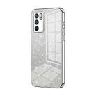 For OPPO Reno6 Indian / Malay Gradient Glitter Powder Electroplated Phone Case(Silver) - 1