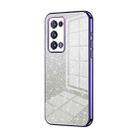 For OPPO Reno6 Pro+ Gradient Glitter Powder Electroplated Phone Case(Purple) - 1
