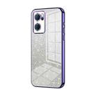 For OPPO Reno7 5G Gradient Glitter Powder Electroplated Phone Case(Purple) - 1