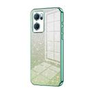 For OPPO Reno7 5G Gradient Glitter Powder Electroplated Phone Case(Green) - 1