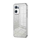 For OPPO Reno7 5G Gradient Glitter Powder Electroplated Phone Case(Silver) - 1