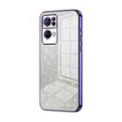 For OPPO Reno7 Pro Gradient Glitter Powder Electroplated Phone Case(Purple) - 1