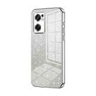 For OPPO Reno7 SE Gradient Glitter Powder Electroplated Phone Case(Silver) - 1