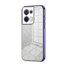 For OPPO Reno8 Gradient Glitter Powder Electroplated Phone Case(Purple) - 1