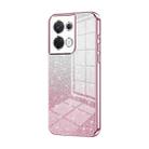 For OPPO Reno8 Gradient Glitter Powder Electroplated Phone Case(Pink) - 1