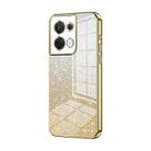 For OPPO Reno8 Gradient Glitter Powder Electroplated Phone Case(Gold) - 1