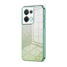 For OPPO Reno8 Gradient Glitter Powder Electroplated Phone Case(Green) - 1