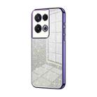 For OPPO Reno8 Pro Gradient Glitter Powder Electroplated Phone Case(Purple) - 1