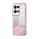 For OPPO Reno8 Pro Gradient Glitter Powder Electroplated Phone Case(Pink) - 1