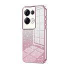 For OPPO Reno8 Pro+ Gradient Glitter Powder Electroplated Phone Case(Pink) - 1