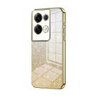 For OPPO Reno8 Pro+ Gradient Glitter Powder Electroplated Phone Case(Gold) - 1