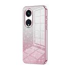 For OPPO Reno8 T 5G Gradient Glitter Powder Electroplated Phone Case(Pink) - 1