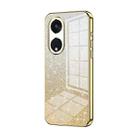 For OPPO Reno8 T 5G Gradient Glitter Powder Electroplated Phone Case(Gold) - 1