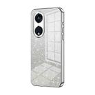 For OPPO Reno8 T 5G Gradient Glitter Powder Electroplated Phone Case(Silver) - 1