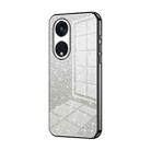 For OPPO Reno8 T 5G Gradient Glitter Powder Electroplated Phone Case(Black) - 1
