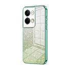 For OPPO Reno9 / Reno9 Pro Gradient Glitter Powder Electroplated Phone Case(Green) - 1