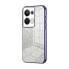 For OPPO Reno9 Pro+ Gradient Glitter Powder Electroplated Phone Case(Purple) - 1