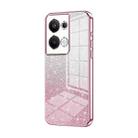 For OPPO Reno9 Pro+ Gradient Glitter Powder Electroplated Phone Case(Pink) - 1