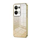 For OPPO Reno9 Pro+ Gradient Glitter Powder Electroplated Phone Case(Gold) - 1