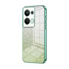 For OPPO Reno9 Pro+ Gradient Glitter Powder Electroplated Phone Case(Green) - 1