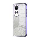 For OPPO Reno10 / Reno10 Pro 5G Global Gradient Glitter Powder Electroplated Phone Case(Purple) - 1